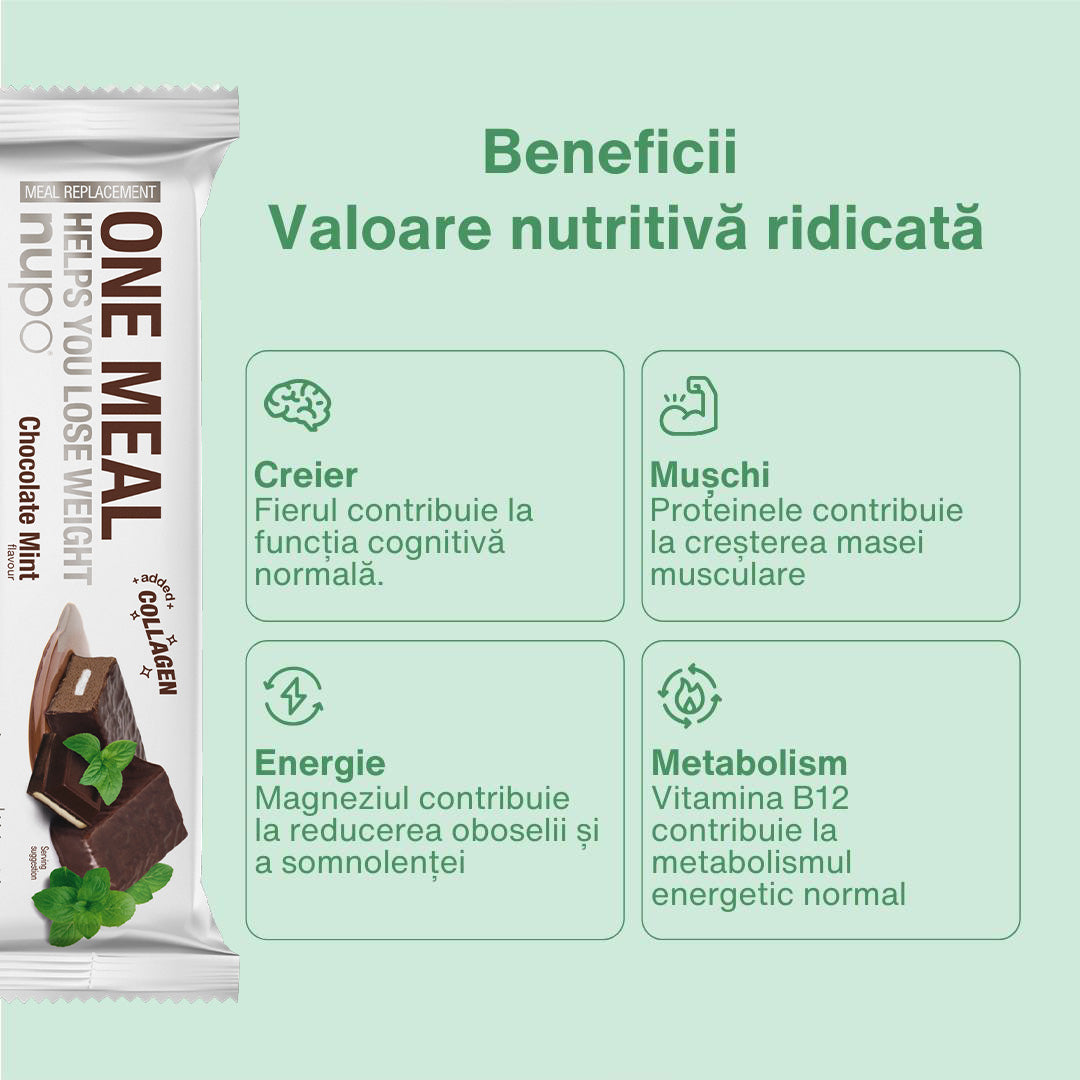 Batonul One Meal Ciocolata cu Menta, 1 masă