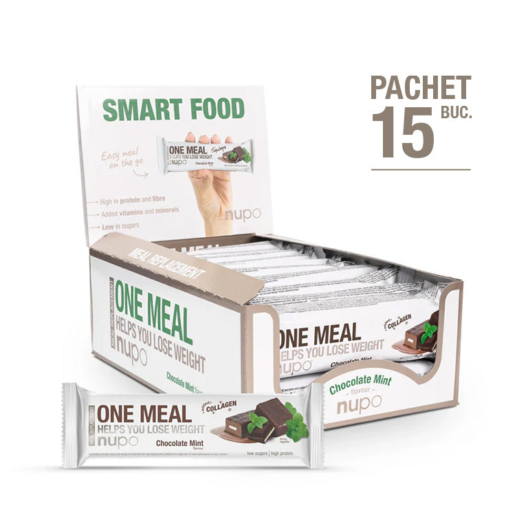 Batonul One Meal Ciocolata cu Menta, 15 mese