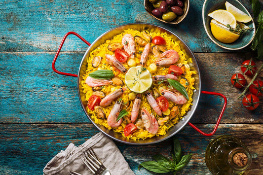 Paella cu Couscous și Fructe de Mare