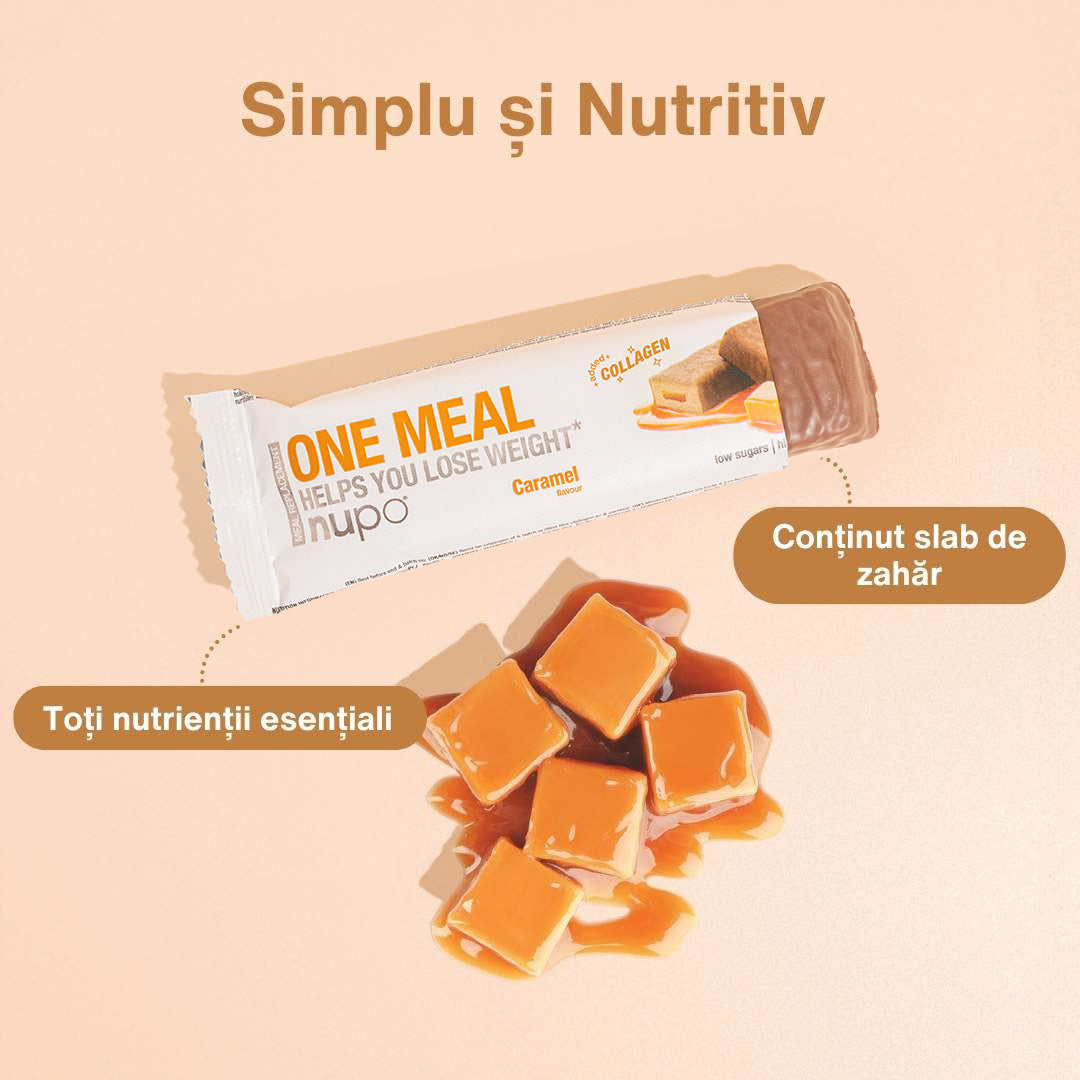 Batonul One Meal Caramel, 15 mese