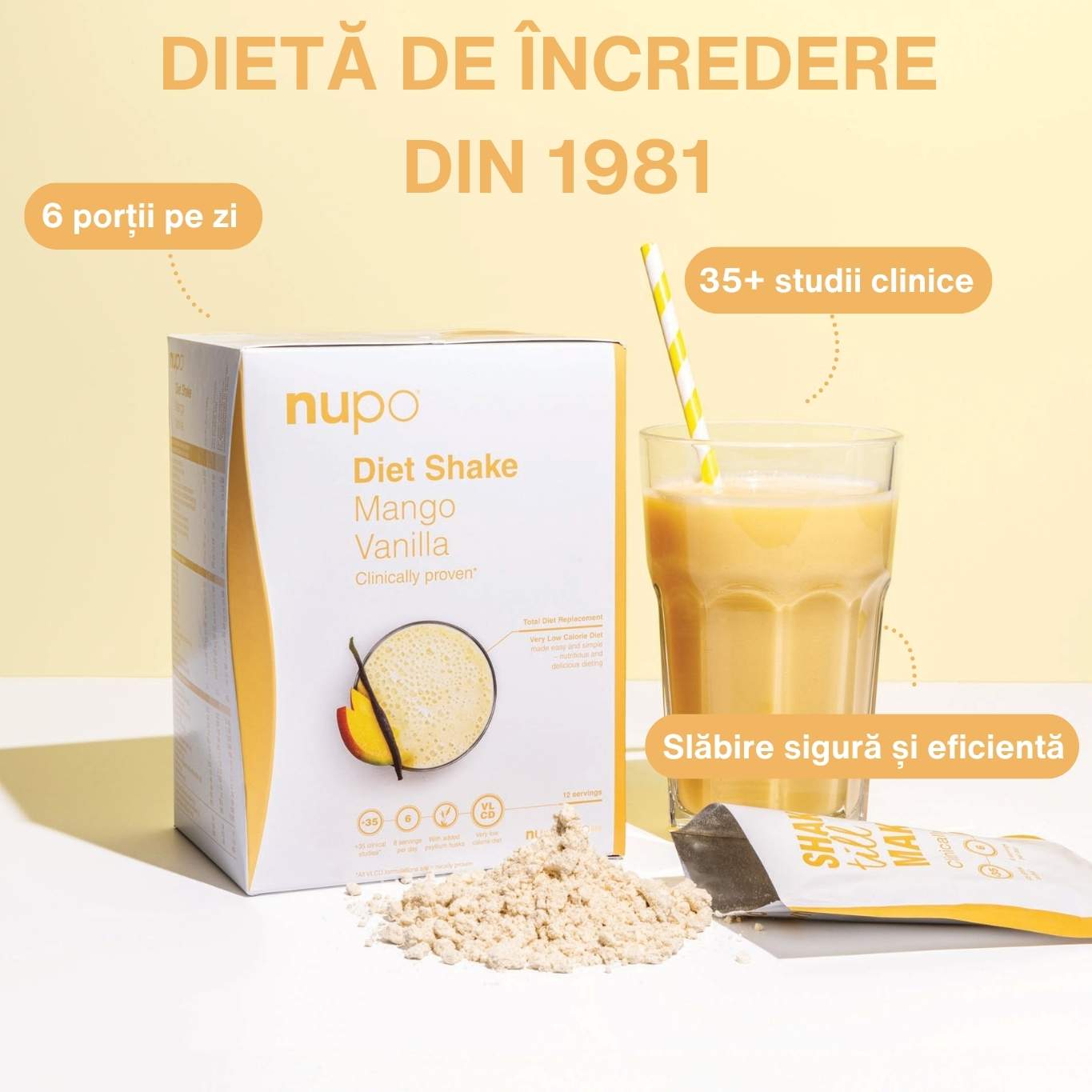 Dieta Shake Mango și Vanilie - 12 mese