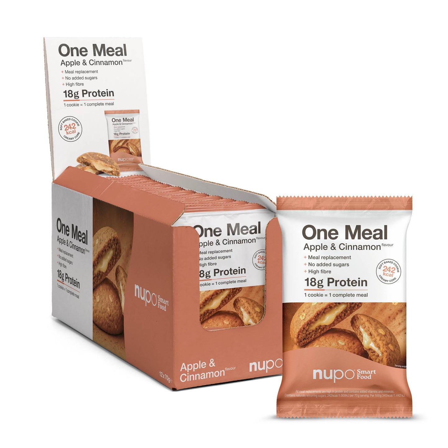 One Meal +Prime Fursecuri Măr & Scorțișoară, 12 mese