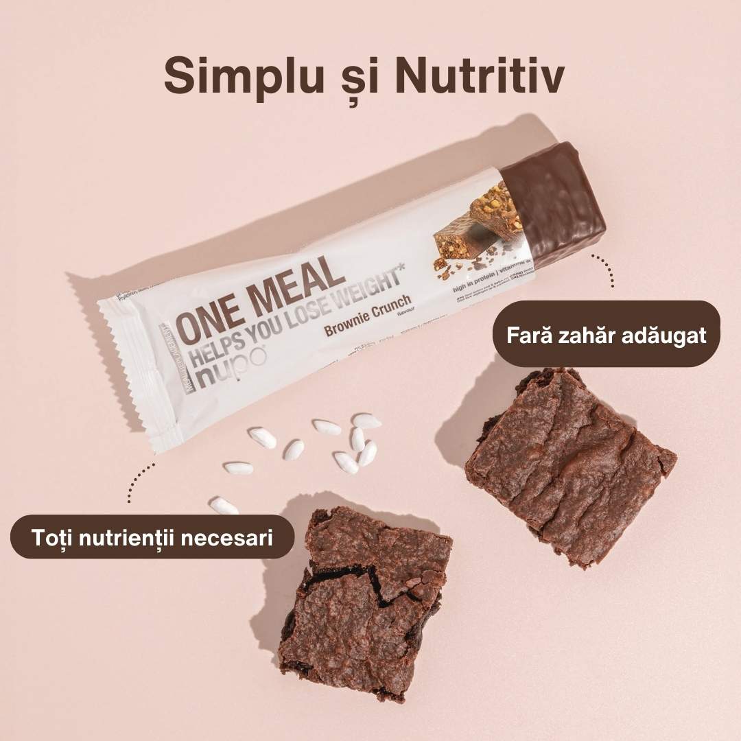 Batonul One Meal Brownie Crunch, 15 mese