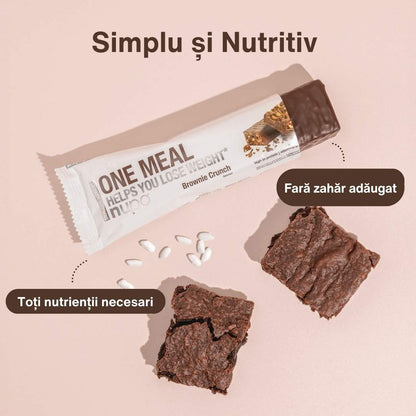 Batonul One Meal Brownie Crunch, 15 mese