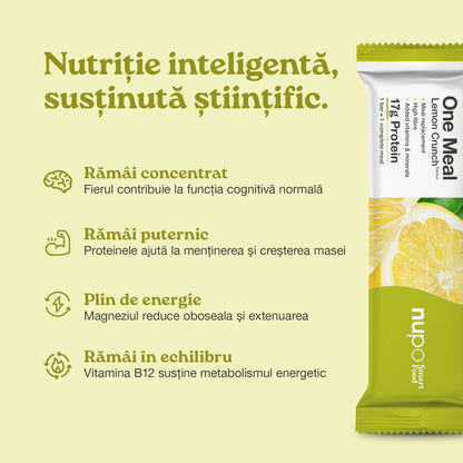 Batonul One Meal Lemon Crunch, 15 mese