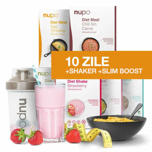 Program de Slăbit / Program Detox  Nupo - 10 zile  (58 de mese cu masa caldă ) + Slim Boost +Shaker