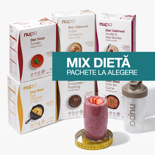 DIETA DE SLĂBIT MIX LA ALEGERE- Minim 3 pachete + shaker Nupo
